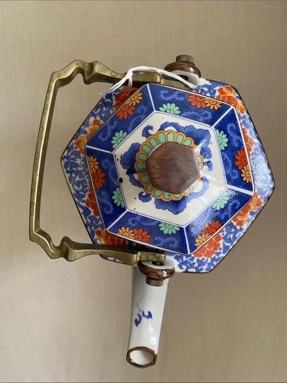 Vintage Japanese Toscany Collection Spring Floral Teapot with Candle Warmer